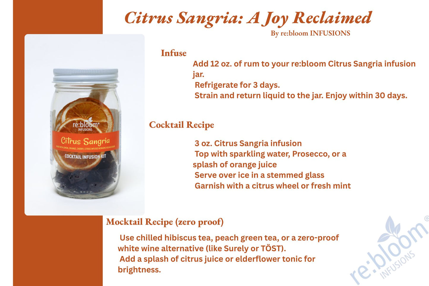 Recipe suggestions for citrus sangria infusion cocktail
