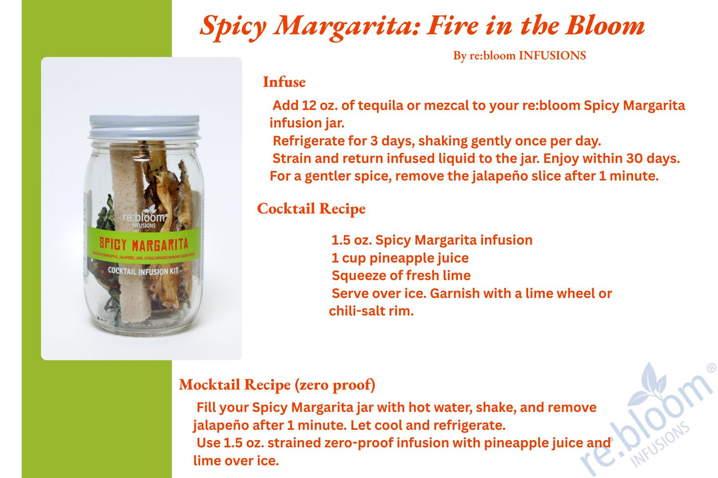 Spicy Margarita cocktail mocktail recipe instructions