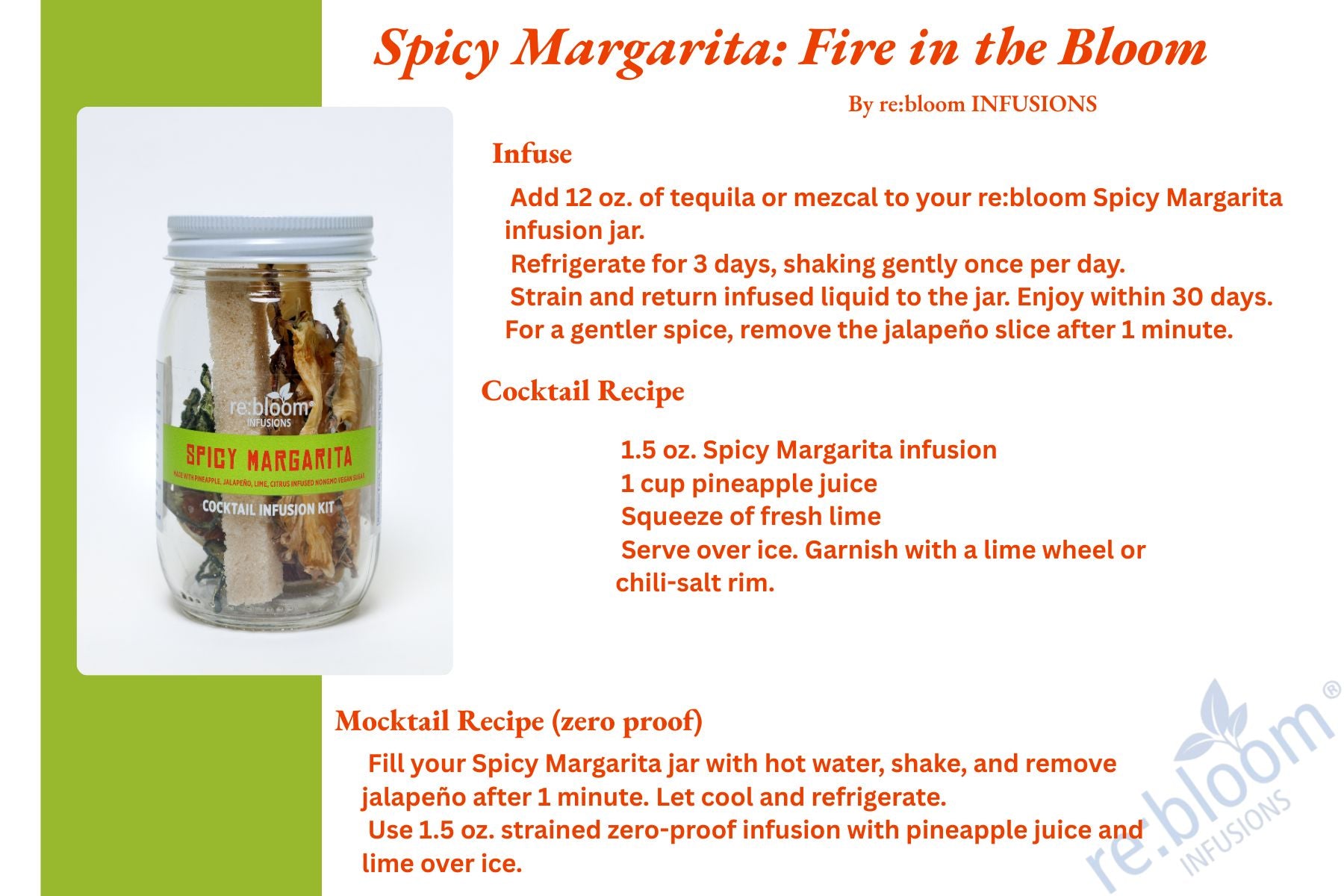 Spicy Margarita cocktail mocktail recipe instructions